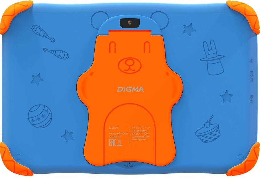 Планшет Digma Kids A8 SC9863A (1.6) 8C RAM2Gb ROM32Gb 8" IPS 1280x800 4G 1Sim Android 11.0 Go синий 2Mpix 0.3Mpix BT WiFi microSD 512Gb 3000mAh фото 2
