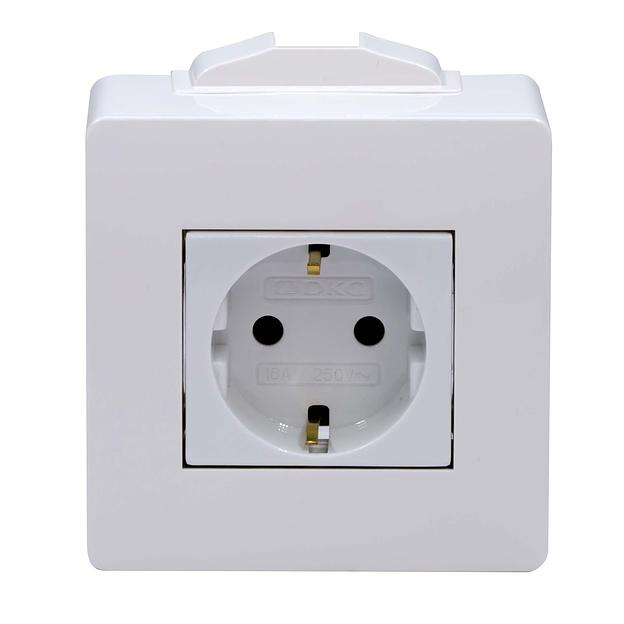 Dkc 10482 Коробка в сборе с силовой розеткой, белая фото 1