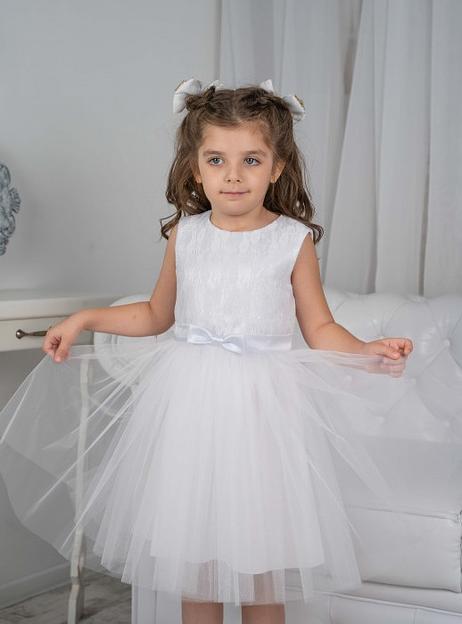 Платье для девочки Энди нарядное, белое, 22-214_1, опт фото 3