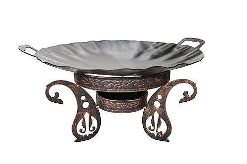 Набор для подачи Саджа сковорода d=40 см. углерод. сталь + подставка h=17 см. Инь Янь /1/ фото 1