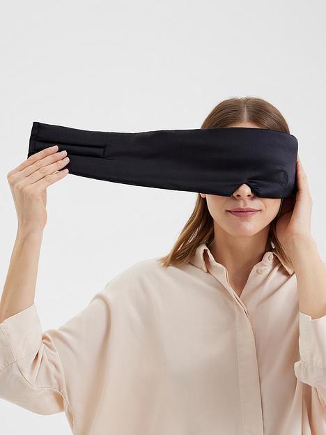 Шёлковая маска для сна Deep Sleep «Black Shine» ОПТ фото 3