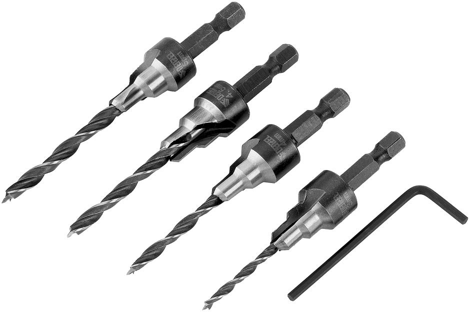 Набор сверл под конфирмат, 3-5 мм, 4 шт // Denzel фото 1