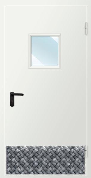 Дверь EIS60 остекленная квадрат c накладкой из алюминия фото 1