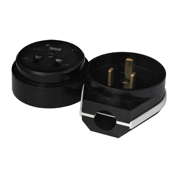 Разъем РШ-ВШ 32А 250В 2Р+РЕ открытой установки черный фото 1