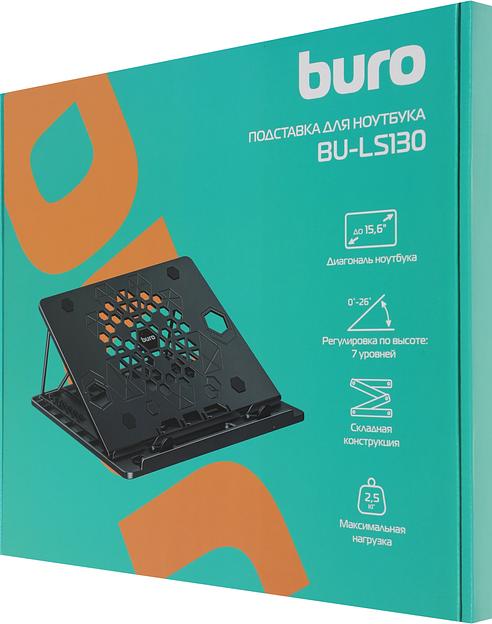 Подставка для ноутбука Buro BU-LS130 280x250x15мм пластик ABS черный фото 5