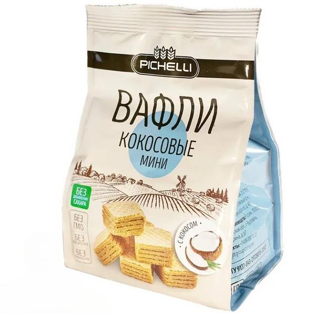 Вафли неглазированные с сахарозаменителями PICHELLI «Мини» кокосовые, 125 г ОПТ фото 1