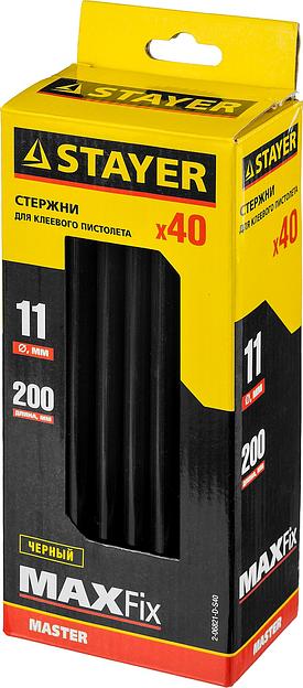 STAYER Black, чёрные, 11 х 200 мм, 40 шт, клеевые стержни, Professional (2-06821-D-S40) фото 2