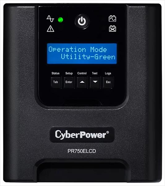 ИБП CyberPower PR750ELCD, Line-Interactive, 750VA/675W, 6 IEC-320 С13 розеток, USB&Serial, SNMPslot, LCD дисплей, Black, 0.48х0.27х0.28м., 13.5кг. CyberPower PR750ELCD 750VA фото 1