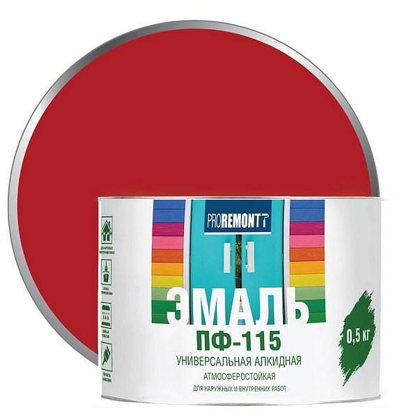 Эмаль ПФ-115 PROREMONTT Красный 0,5кг фото 1