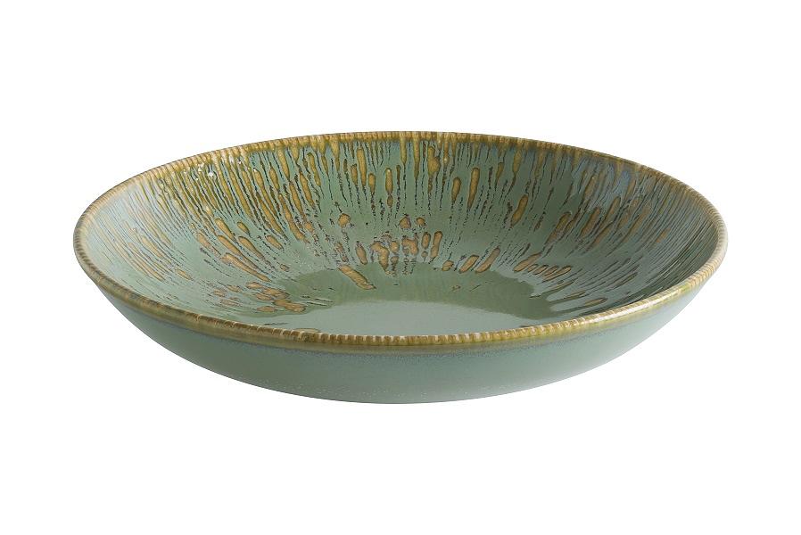 Тарелка d=230 мм. глубокая 1000 мл. h=45 мм. Снэл Зеленый чай, форма Банкет /1/12/ фото 1