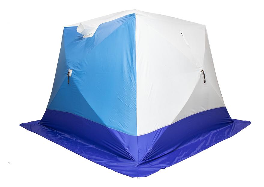 Палатка СТЭК куб 4 трехслойная(дышащая) выход под трубу, 250*250*200 см. фото 1