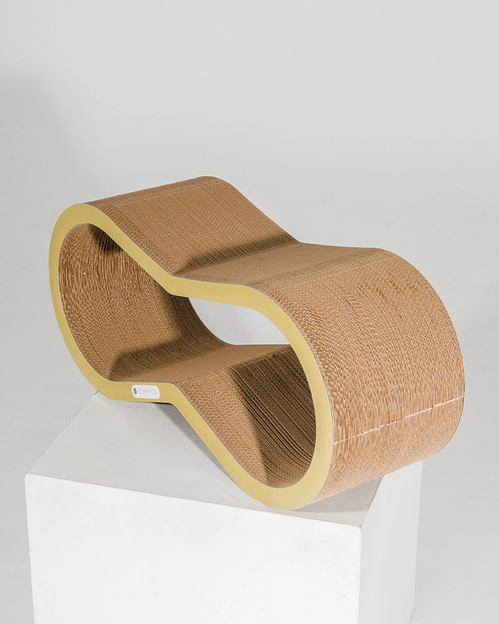 Когтеточка из картона Оверхэд, Бежевый, 71х31х22 cм, опт фото 2