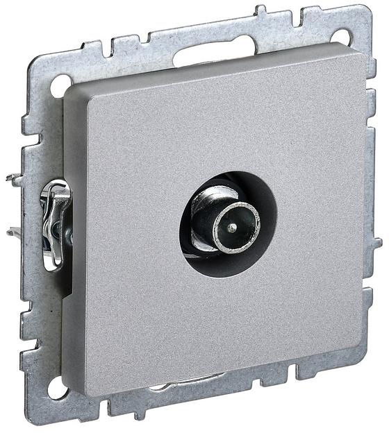 IEK BR-A10-P-K47 BRITE Роз. TV проходная РТВ10-0-БрА алюм. фото 1