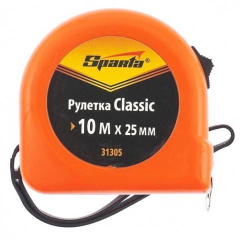 Рулетка 10м х 25мм, пластиковый корпус, SPARTA Classic фото 1