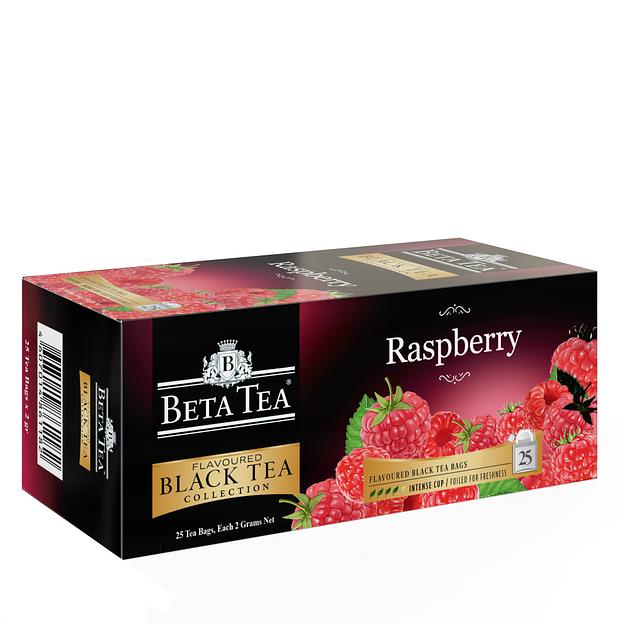Чай чёрный в пакетиках «Бета Чай Малина» («Beta Tea Raspberry») 25×2 г фото 1