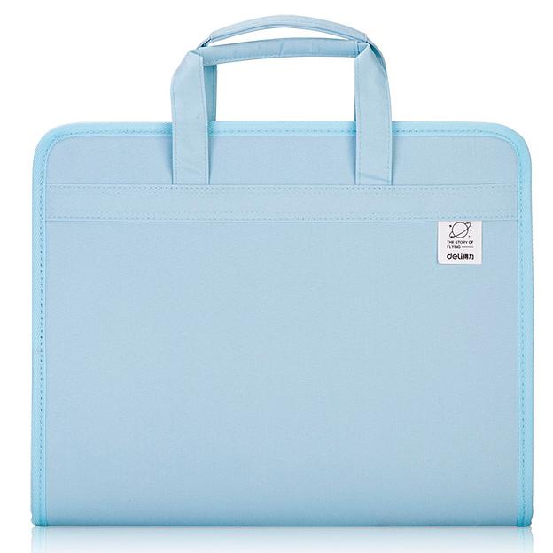 Папка-портфель Deli 72561BLUE 13 отдел. A4 терилен синий фото 1