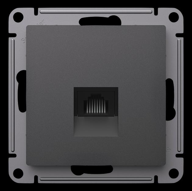 ATLASDESIGN РОЗЕТКА компьютерная RJ45, кат. 5Е, механизм, БАЗАЛЬТ фото 1