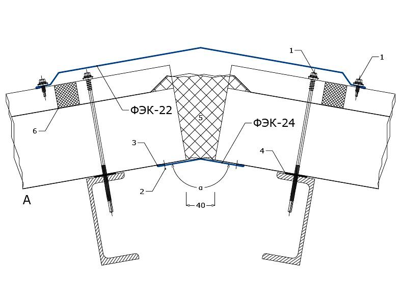 ФЭК-22 конёк для сэндвич-панелей, доборный элемент ОПТ фото 4