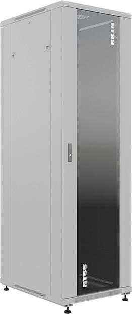 Шкаф серверный NTSS Премиум (NTSS-R42U8080GS) напольный 42U 800x800мм пер.дв.стекл металл 900кг серый 144кг фото 1