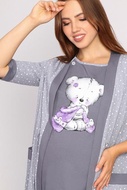 Комплект Style Magro для беременных и кормящих мам «Винни», серый, опт фото 5