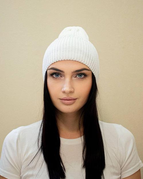 Шапка тыковка без подворота Снежная ОПТ фото 1