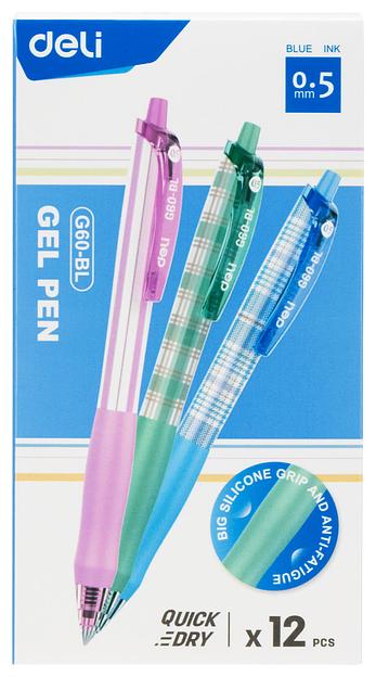 Ручка гелев. Deli EG60-BL ассорти d=0.5мм син. черн. фото 1