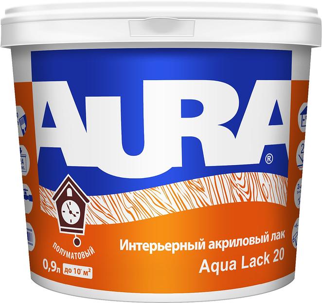 Интерьерный полуматовый акриловый лак "AURA Aqua Lack 20" 0,9л фото 1