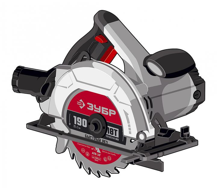 Циркулярная пила (дисковая) Зубр ПД-65 1600Вт (ручная) фото 1
