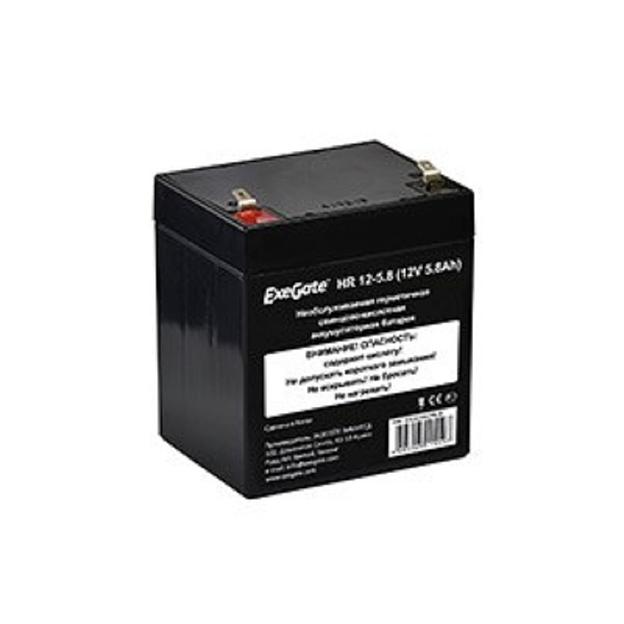 Exegate EX282962RUS Аккумуляторная батарея HR 12-5.8 (12V 5.8Ah 1223W, клеммы F1) фото 1