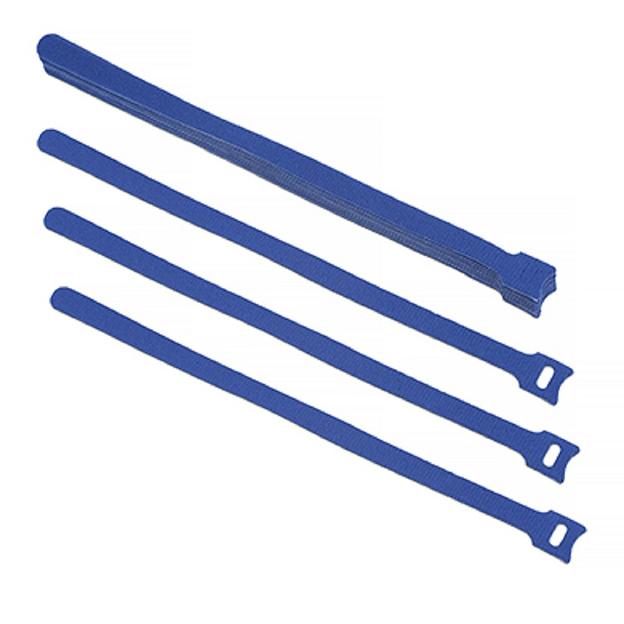 Cabeus CLAMP-310-BL Хомут для кабеля, липучка с мягкой застежкой, 310x14 мм, синий (10 шт.) фото 1