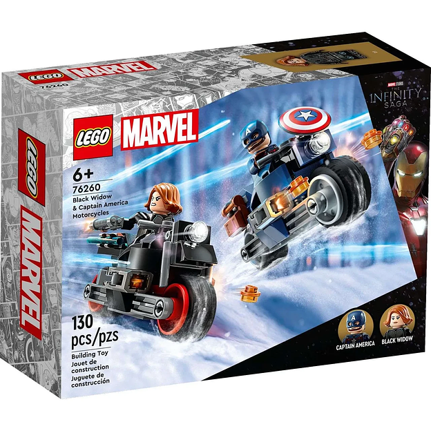 Конструктор LEGO Marvel Мотоциклы Черной Вдовы и Капитана Америка 76260 фото 1