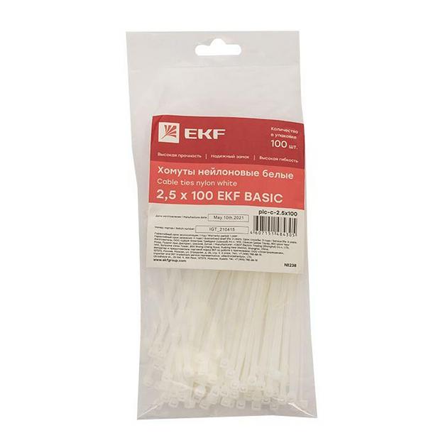 EKF plc-c-2.5x100 Хомут нейлоновый (2,5х100) (100шт.) EKF Basic фото 3