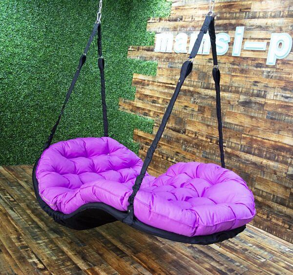 Подвесной шезлонг черный и фуксия фото 2