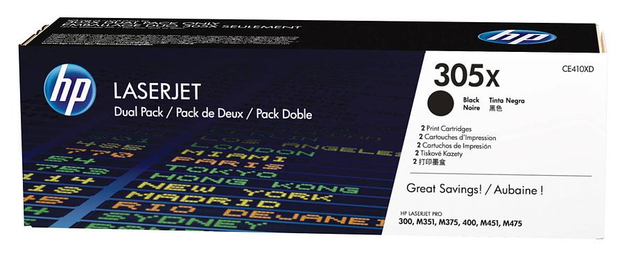 Картридж лазерный HP 410X CF410XD черный x2упак. (13000стр.) для HP LJ Pro M452/M477 фото 1