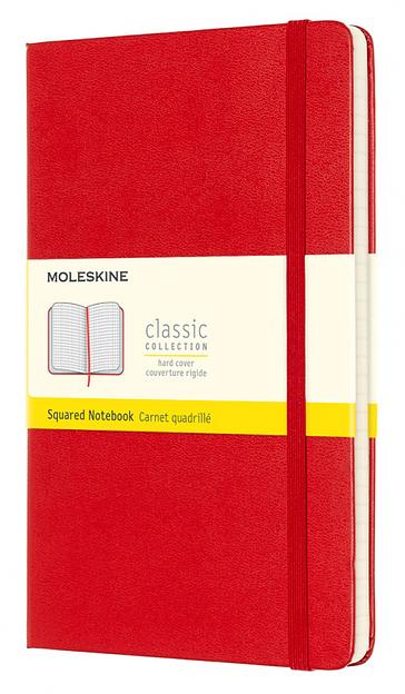 Блокнот Moleskine CLASSIC QP061R Large 130х210мм 240стр. клетка твердая обложка красный фото 1