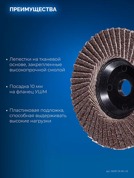 ЗУБР 76 х 10 мм, P80, 3 шт., КЛТ для мини-УШМ, Профессионал (36591-76-80-H3) фото 3