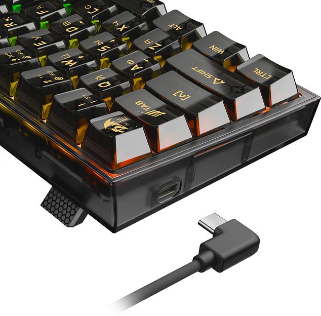 Игровая клавиатура Redragon Fizz прозрачно-чёрная 71737 (USB, +ICE, 61 кл., RGB подсветка) фото 7