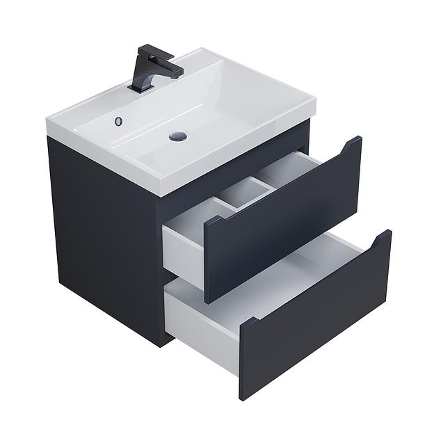 Тумба под раковину для ванной Uperwood Tanos 60 см, подвесная, черная матовая фото 9