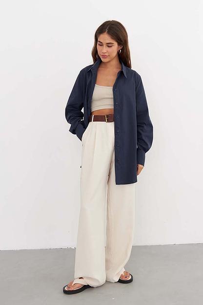 Рубашка длинная SCT_002_NAVI/Темно-синий фото 4