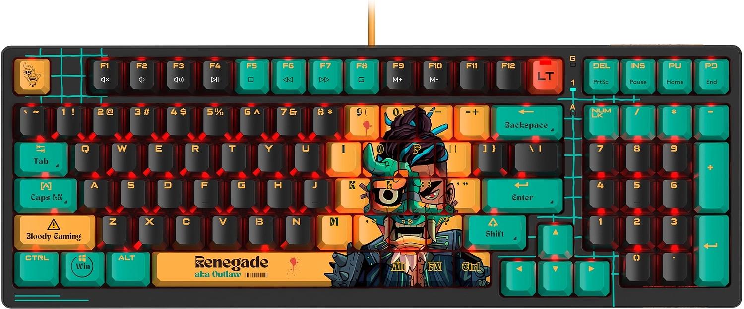 Клавиатура A4Tech Bloody AT98 Renegade механическая черный/зеленый USB for gamer LED (AT98) фото 2