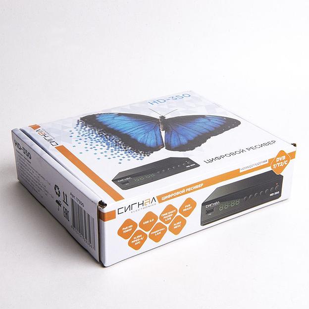 Ресивер DVB-T2 Сигнал HD-350 черный фото 5