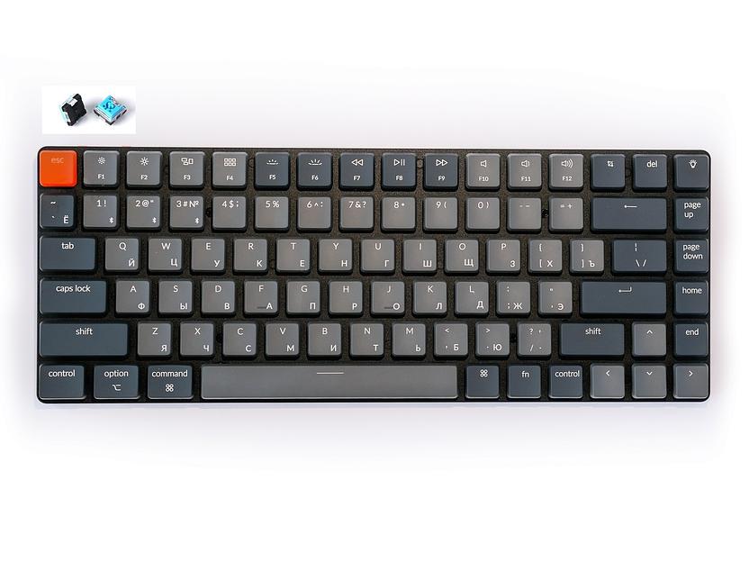 Беспроводная механическая ультратонкая клавиатура Keychron K3, 84 клавиши, White LED подсветка, Blue Switch фото 1