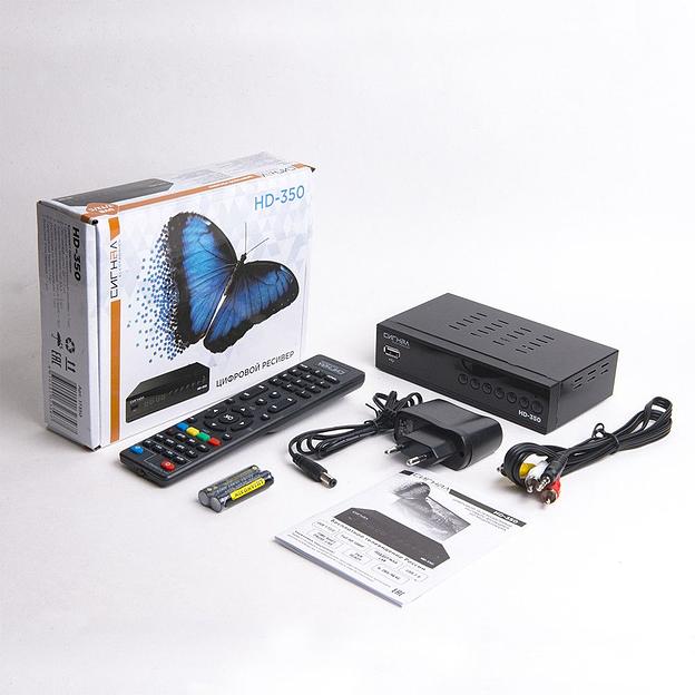 Ресивер DVB-T2 Сигнал HD-350 черный фото 6
