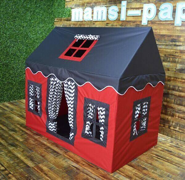 Игровой домик - графитовый и красный фото 1