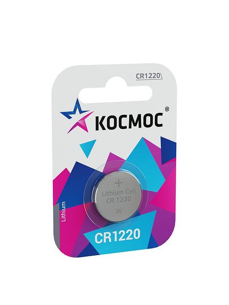 Элемент питания литиевый CR CR1220 1хBL (блист.1шт) Космос KOCR12201BL фото 1