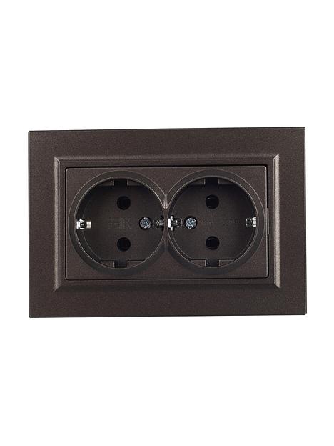 IEK BR-R21-16-K45-F BRITE Роз. 2-я с з/к без з/ш 16А в сб. РС12-3-БрТБ бр. фото 2