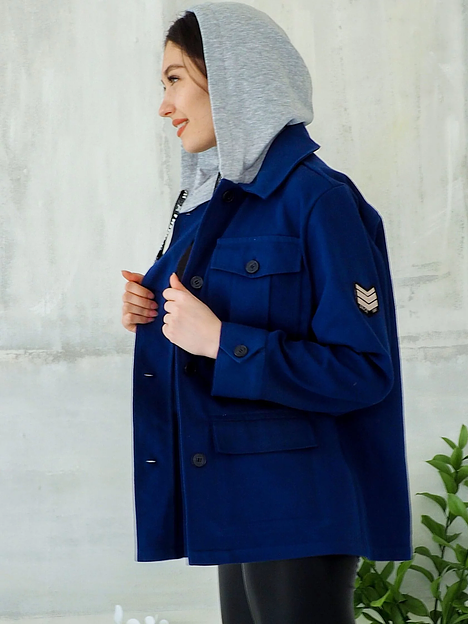 Жакет джинсовый «Спортсити» синий 46 ОПТ фото 5