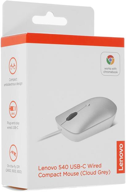 Мышь Lenovo 540 светло-серый оптическая 2400dpi USB2.0 (GY51D20877) фото 8