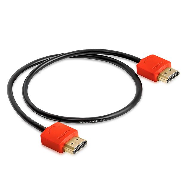 Greenconnect Кабель SLIM 1.0m HDMI 2.0, красные коннекторы Slim, OD3.8mm, HDR 4:2:2, Ultra HD, 4K 60 fps 60Hz, 3D, AUDIO, 18.0 Гбит/с, 32/32 AWG, GCR-51213 Greenconnect HDMI (m) - HDMI (m) 1м (GCR-51213) фото 3
