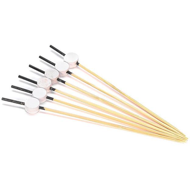 Пики 12 см. 100 шт/уп бамбук Шайба белая /1/100/ фото 1